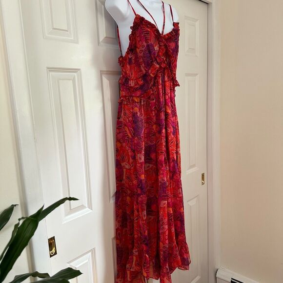 MISA LOS ANGELES Adrienne Midi Dress in Abstract Butterfly - Large - Picture 3 of 8